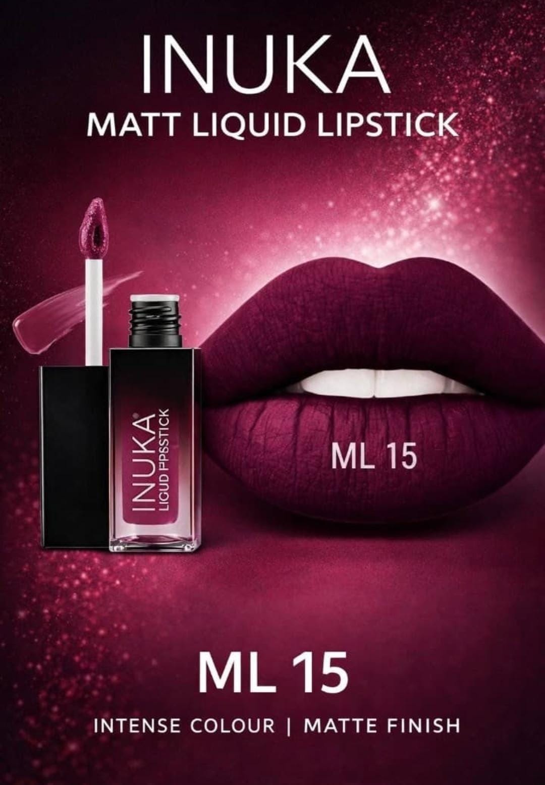 Inuka Matte Lipstick Purple intense colour